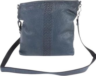 Bottega Veneta Pre-owned Cross Body Bags, male, Blue, Size: ONE SIZE Pre-owned Vintage Shoulder Bag