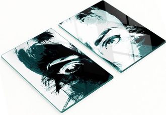 OEM Eleganti E Resistenti Lavagne In Vetro Con Stampa Astratta Di Donna, 2x40x52 Cm