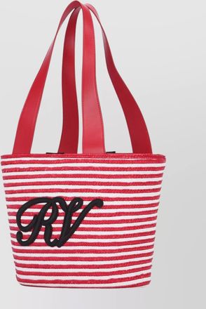 Roger Vivier small straw shoulder bag striped pattern