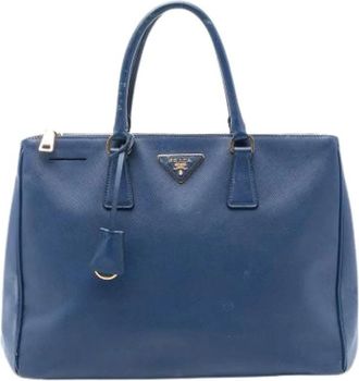 Prada Pre-owned Handbags, female, Blue, Size: ONE SIZE Pre-owned Leather Tote