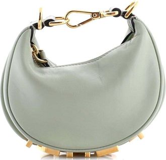 Fendi Green Sheep Leather Fendigraphy Bag Nano (Authentic Pre-Loved)