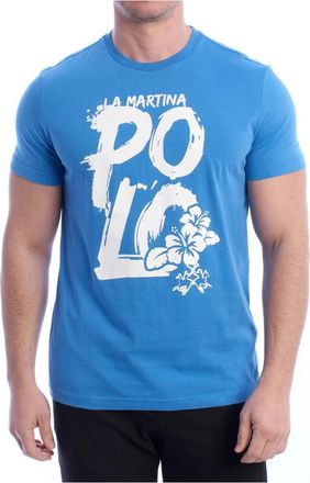 La Martina Polo Thema T-shirt met korte mouwen - Heren - T-shirts - Blauw - S - Katoen - Tops