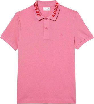 Lacoste Heren Movement Gegraveerde Kraag Polo Shirt (Roze)