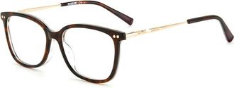 Missoni Glasses, female, Brown, Size: ONE SIZE Bicolor Acetate Frames with Havana Dial