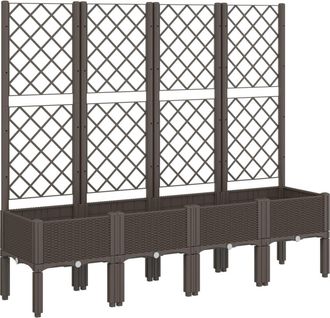 vidaXL Jardinera Con Enrejado Pp Marr&oacute;n 160x40x142 Cm Vidaxl