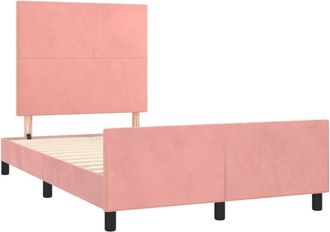 vidaXL Estructura De Cama Sin Colch&oacute;n Terciopelo Rosa 120x190 Cm Vidaxl