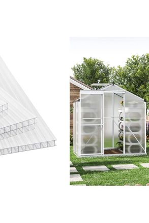 Living and Home 24Pcs Clear Polycarbonate Sheets for Greenhouse Covering