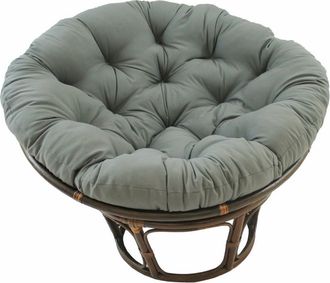 International Caravan Inc 42-Inch Rattan Papasan Chair with Solid Twill Cushion