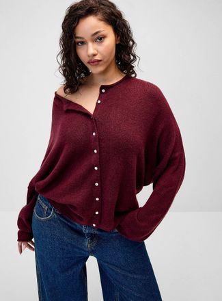 Twik Womens Roll-edge Cardigan Sweater