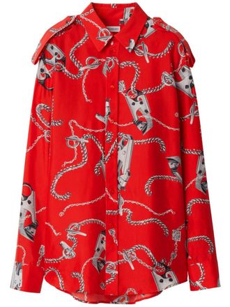 Burberry Knight Hardware silk shirt - Red