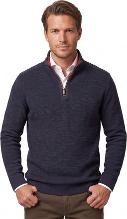 Casamoda Casa Moda donkerblauw half-zip trui katoen