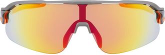 Nike Flyfree 72mm Shield Sunglasses in Matte Smoke Gray/Road Orange at Nordstrom