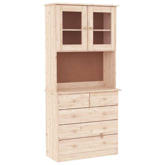 vidaXL Aparador Alto Alta Madera Maciza De Pino 77x35x165 Cm Vidaxl