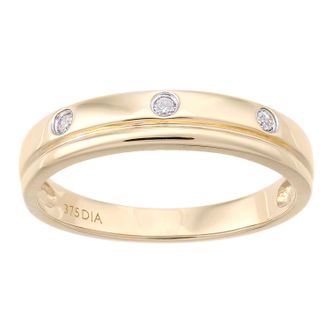 Diamant L'éternel 9 karaat geel goud met een eeuwigheidsring van 0,04 ct diamant