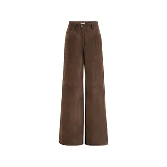 Brunello Cucinelli Suede Baggy Trousers With Monili