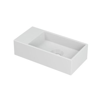 Bernacchini Versus Fontein - 36x18x9cm - wasbak rechts - 0 kraangaten - porselein wit mat