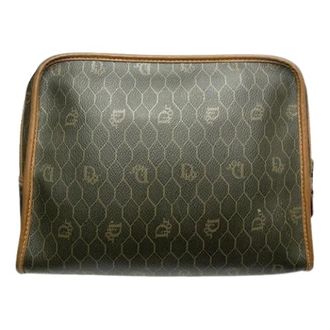 Dior Pre-owned Leather Clutch - Dames - Pre-owned - Groen - Maat: ONE Size Leer