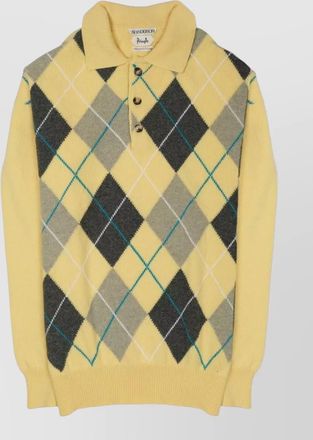 J.W.Anderson polo collar knit shirt argyle pattern