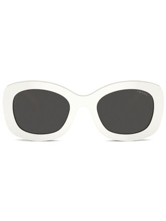Prada logo-embossed sunglasses - women - Acetate - 54 - White