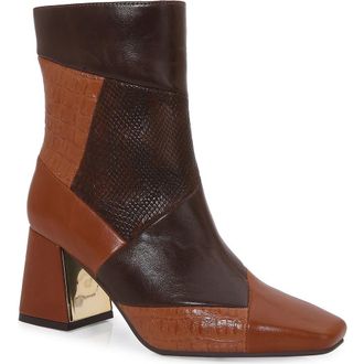 Ninety Union Leah Block Heel Bootie in Brown Multi at Nordstrom Rack, Size 12