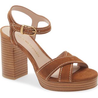 Stuart Weitzman Dayna Platform Sandal in Doe at Nordstrom, Size 7