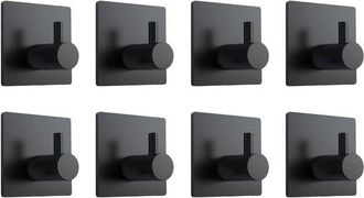 No Brand Ganchos Para Toallas De Acero Inoxidable, Ganchos De Pared Autoadhesivos Que No Requieren Taladrar, Aptos Para Ba&ntilde;os, Salas De Estar Y Oficinas (negro