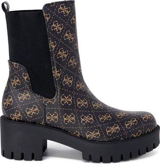 Guess Womens Chelsea Boots Platform Sole - Black Leather - Size EU 35