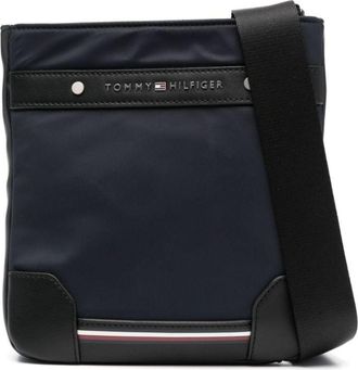 Tommy Hilfiger logo-lettering messenger bag - men - Polyester/Recycled Polyester/Polyurethane - OS - Blue