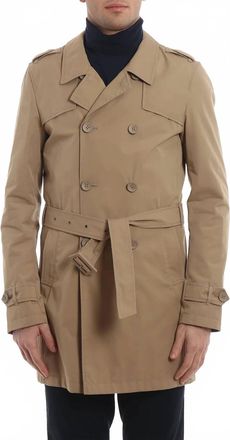 Herno Mens Long Sleeve Pea Coat In Camel