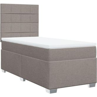 vidaXL Cama Box Spring Con Colch&oacute;n Tela Gris Taupe 80x200 Cm Vidaxl