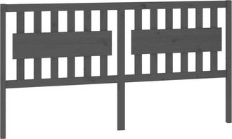 vidaXL Cabecero De Cama Madera Maciza De Pino Gris 185,5x4x100 Cm Vidaxl