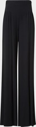Akris Myriam Pleated Wide Silk-Georgette Pants