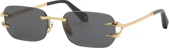 Roberto Cavalli Sunglasses, unisex, Yellow, Size: ONE SIZE Fang Metal Rimless Sunglasses