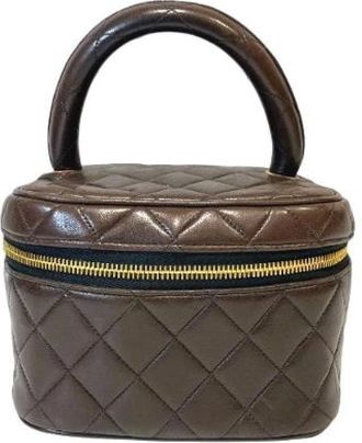 Chanel Pre-owned Mini Bags, female, Brown, Size: ONE SIZE Pre-owned Matelasse Leather Handbag