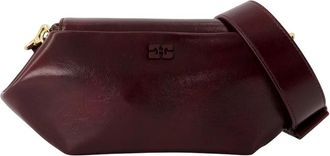 Ganni Bou Bag East/West Shine - Dames - Schoudertassen - Rood - ONE Size - Polyester - Tassen