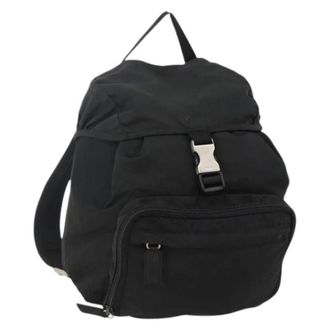 Prada Pre-owned Vintage Nylon Backpack - Dames - Pre-owned - Zwart - Maat: ONE Size Nylon