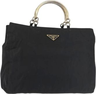Prada Pre-owned Handbags, female, Black, Size: ONE SIZE Pre-owned Vintage Nylon Handbag