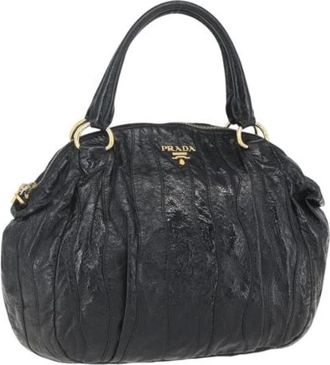 Prada Pre-owned Handbags, female, Black, Size: ONE SIZE Pre-owned Coated Canvas Vintage Handbag