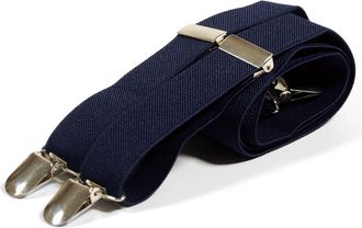 Retro Styler Strong Trouser Braces (Suspenders) 2.5 cm Wide - Available in Navy Blue, Black, White or Red (Navy Blue)