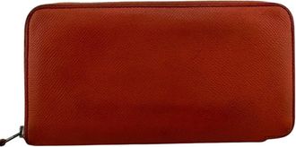 Hermès Azap Pink Salmon Pink Leather Long Wallet (Bi-Fold) (Pre-Owned)