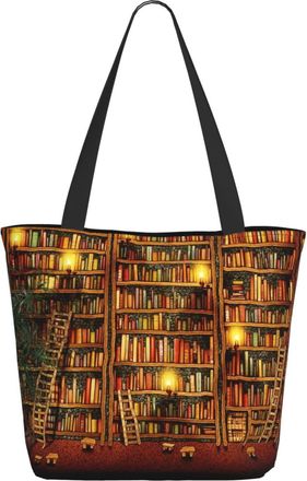 AOOEDM Library-Bookshelf-Vintage Ladies Shopping Bag 13x11x7in.The Perfect ValentineS Day Gift.It Is The Best ValentineS Day Gift For Mom, Daughter, Wife,Etc