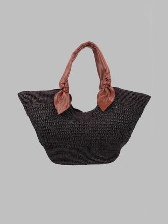 Hereu Womens Handbag Woven Raffia Brown Handbags Hand Bags