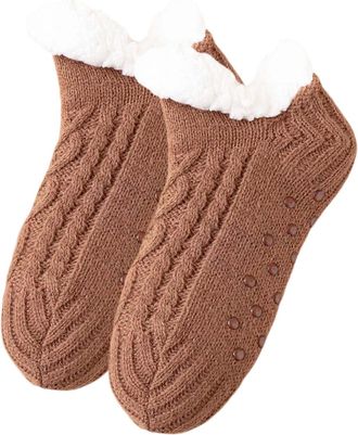 Generic Ladies Warm Slipper Socks for Men Women Fluffy Slipper Socks Grippers Non Slip Fleece Lining Heat Holding Fleece Socks Ladies Gifts