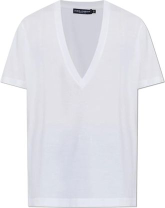 Dolce & Gabbana Katoenen T-shirt met ingenaaid logo - Heren - T-shirts - Wit - L - Katoen - Tops