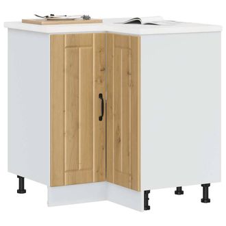 Berkfield Home Kitchen Corner Base Cabinet Lucca Artisan Oak Engineered Wood in Brown