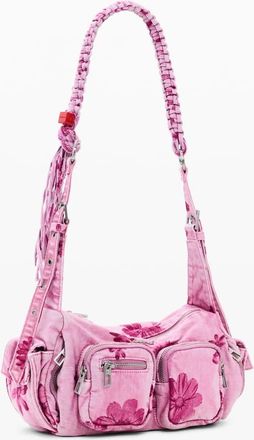 Desigual Borsa a tracolla media in denim rosa