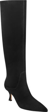 Marc Fisher Visola Pointed Toe Knee High Boot in Black at Nordstrom, Size 7.5