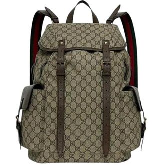 Gucci Pre-owned Backpacks, unisex, Beige, Size: ONE SIZE Pre-owned Fabric Backpack