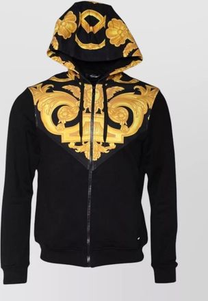 Versace cotton printed hooded jacket