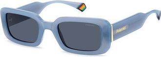 Polaroid Polarized Blue Rectangular Ladies Sunglasses PLD 6208/S/X 0MVU/C3 52